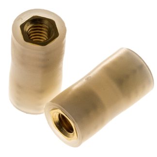 Distanziale filettato Rotondo Femmina/Femmina, in Nylon 66 Liscio, L. 16mm, M4 x M4, Ø est 8mm