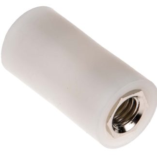 Distanziale filettato Rotondo Femmina/Femmina, in Nylon 66 Liscio, L. 25mm, M6 x M6, Ø est 12.7mm