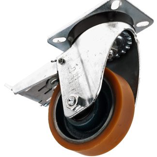 Ruota per carrelli orientabile con freno LAG in Poliuretano, Ø 100mm, 300kg