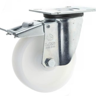 Ruota per carrelli orientabile con freno LAG in Poliammide, Ø 100mm, 120kg