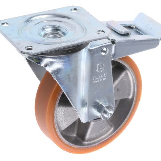Ruota per carrelli orientabile con freno LAG in Poliuretano, Ø 125mm, 200kg