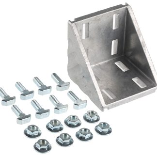 Staffa angolare Bosch Rexroth in Alluminio pressofuso, per profili da 90 mm, scalanatura da 10mm, M8, L. 25mm