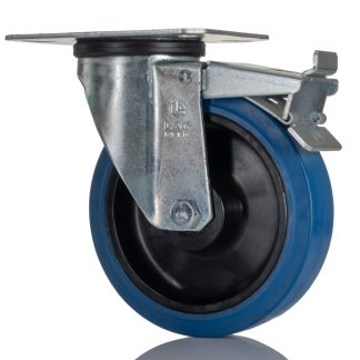 Ruota per carrelli orientabile con freno LAG in Gomma, Ø 150mm, 200kg
