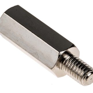 Distanziale filettato Esagonale Maschio/Femmina, in Ottone Nichelato, L. 20mm, M5 x M5