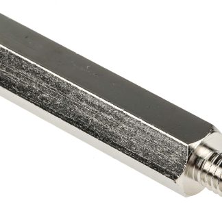 Distanziale filettato Esagonale Maschio/Femmina, in Acciaio Nichelato, L. 45mm, M6 x M6