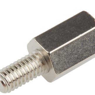 Distanziale filettato Esagonale Maschio/Femmina, in Ottone Nichelato, L. 10mm, M4 x M4