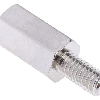 Distanziale filettato Esagonale Maschio/Femmina, in Ottone Nichelato, L. 12mm, M4 x M4