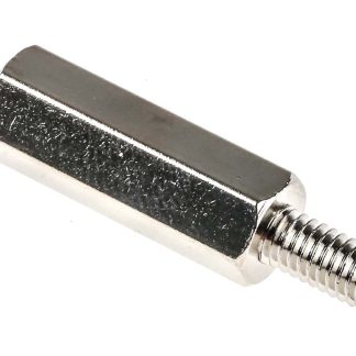 Distanziale filettato Esagonale Maschio/Femmina, in Ottone Nichelato, L. 20mm, M4 x M4