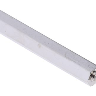 Distanziale filettato Esagonale Maschio/Femmina, in Ottone Nichelato, L. 50mm, M4 x M4