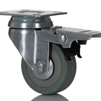 Ruota per carrelli orientabile con freno RS PRO in Gomma, Ø 50mm, 50kg
