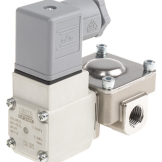 Elettrovalvole per pneumatica SMC, G 1/4, funzione 2/2, azionamento Solenoide/Pilota/Molla, 24V cc
