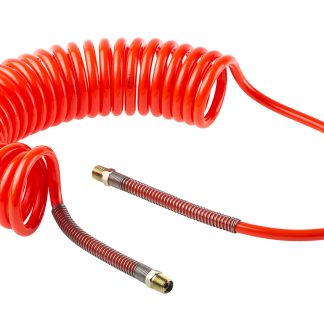 Tubo spiralato RS PRO in Poliuretano, L. 4m max, Øint 6.5mm, Øest 10mm, BSPT maschio 1/4 poll., col. Rosso