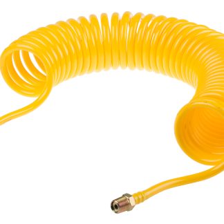 Tubo spiralato RS PRO in PA, L. 4m max, Øint 5mm, Øest 8mm, BSP maschio 1/4, col. Giallo