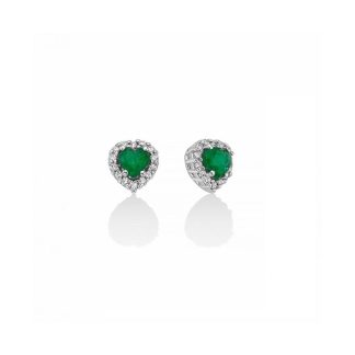 Miluna Emerald Heart Earrings