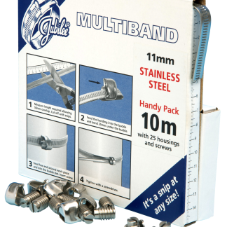 Pratico kit di fasciatura in Acciaio inox Jubilee, 25 pezzi, 10 misure, diametri interni clip da 9.5 → 12mm a 35
