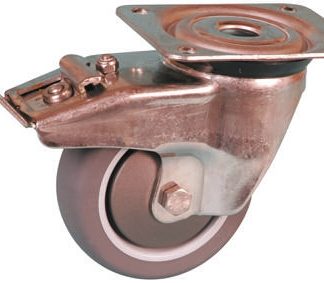 Ruota per carrelli orientabile con freno Guitel Hervieu in Gomma termoplastica, Ø 100mm, 90kg