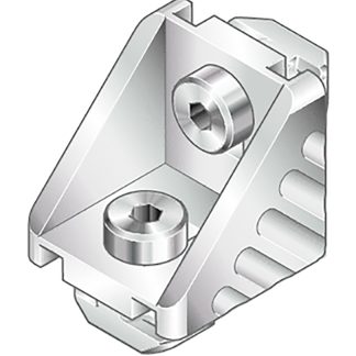 Staffa angolare Bosch Rexroth in Alluminio, per profili da 20 x 40 mm, scalanatura da 6mm, M4, L. 8mm