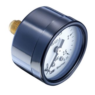Manometro Bourdon, 0bar → 2.5bar max, Ø est. 40mm