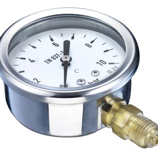 Manometro Bourdon, 0bar → 16bar max, G 1/4, Ø est. 63mm