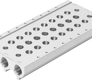 Base manifold Festo VABM-L1-10S-G18-6, 6 stazioni, filettatura G 1/8, Lega di alluminio