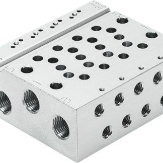 Base manifold Festo VABM-L1-10W-G18-3, 3 stazioni, filettatura G 1/8, Lega di alluminio