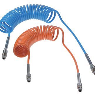 Tubo spiralato Legris in PA, L. 2m max, Øint 6mm, Øest 8mm, R 1/4, col. Arancione