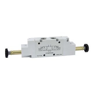 Elettrovalvole per pneumatica RS PRO, G 1/2, funzione 5/3 CC, azionamento Solenoide, 12 V dc, 24 V ac/dc, 110 V ac,