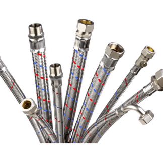 Tubi flessibili assemblati RS PRO, rivestito in EPDM, lungo 300mm, 15bar max, connessione 22 mm compressione x 22 mm