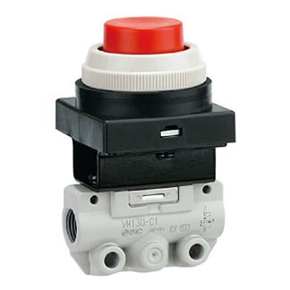 Valvola pneumatica a controllo manuale SMC, 2/2, con Selettore (2 posizioni), R 1/8