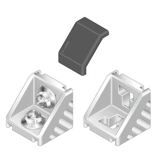 Cappuccio di tenuta angolare Bosch Rexroth in PP, per profili da 45 mm, scalanatura da 10mm, L. 45mm