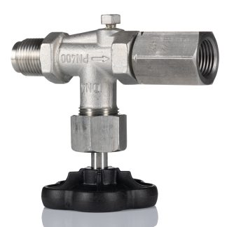 Valvola di isolamento manometro, WIKA 9091017, serie 910.11, In linea, in Acciaio