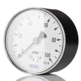 Manometro WIKA, 0bar → 400mbar max, G 1/4, Ø est. 63mm