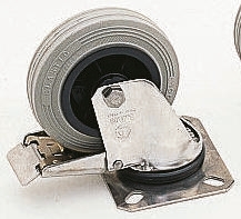 Ruota per carrelli orientabile con freno LAG in Gomma, Ø 150mm, 150kg