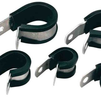 Fermaglio a P in Alluminio rivestita in Gomma HellermannTyton, Ø interno 8mm, Ø foro 5.2mm