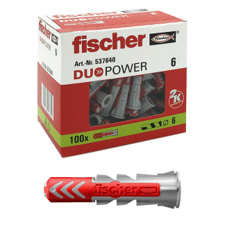 Tassello Fischer Fixings DUOPOWER 6, Ø fissaggio 6mm, L. 35mm