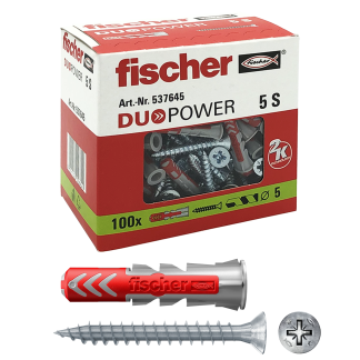 Tassello Fischer Fixings DUOPOWER 5 S, Ø fissaggio 5mm, L. 25mm
