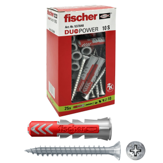 Tassello Fischer Fixings DUOPOWER 10x50 S, Ø fissaggio 10mm, L. 50mm