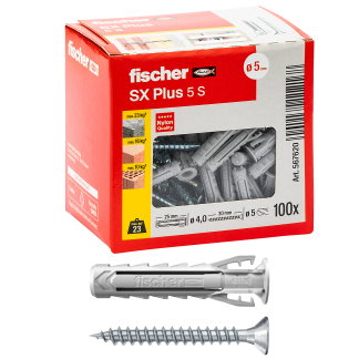 Tassello Fischer Fixings SX Plus 5x25 S in Nylon, Ø fissaggio 5mm, L. 25mm