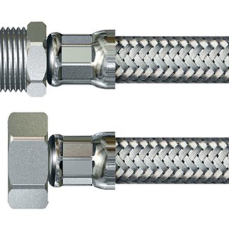 Tubi flessibili assemblati Watts, lungo 300mm, 10 bar max, connessione 12 mm maschio, adatto per Installazione igienica