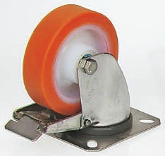 Ruota per carrelli orientabile con freno LAG in Poliuretano, Ø 200mm, 370kg