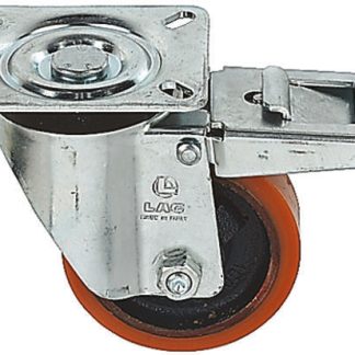 Ruota per carrelli orientabile con freno LAG in Poliuretano, Ø 125mm, 300kg