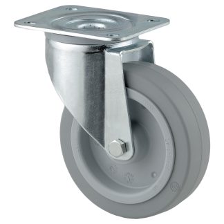 Ruota per carrelli orientabile Tente in Gomma, Ø 200mm, 400kg