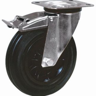 Ruota per carrelli orientabile con freno LAG in Gomma, Ø 100mm, 75kg
