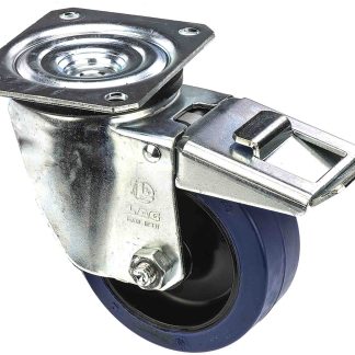 Ruota per carrelli orientabile con freno LAG in Gomma, Ø 250mm, 450kg