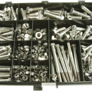 Kit dadi e bulloni/viti in Acciaio inox Liscio RS PRO, guida a Esagonale, 395 pezzi, filettatura M10, M12, M8,