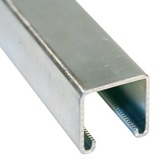 Profilato in Acciaio galvanizzato Unistrut, dimensioni 41 x 41mm, 3m di lunghezza, 2.8kg/m