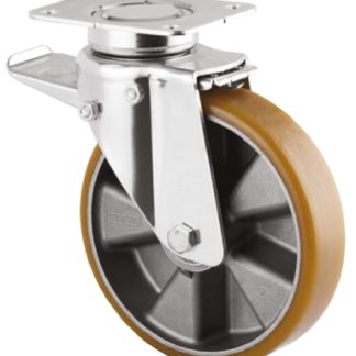 Ruota per carrelli orientabile con freno Tente in Poliuretano, Ø 125mm, 500kg