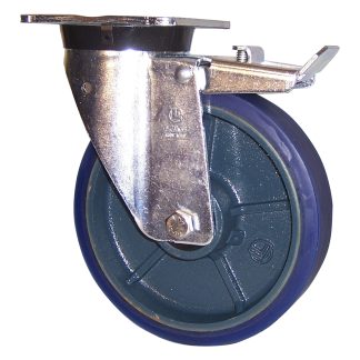 Ruota per carrelli orientabile con freno LAG in Poliuretano, Ø 125mm, 400kg