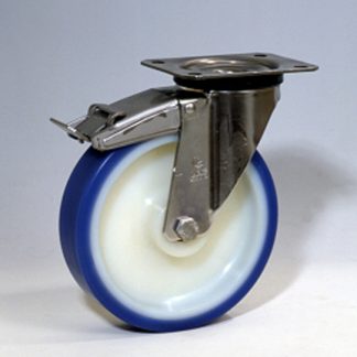 Ruota per carrelli orientabile con freno LAG in Poliuretano, Ø 150mm, 250kg