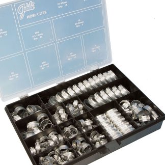 Kit clip per tubi in Acciaio dolce zincato Jubilee, 143 pezzi, 8 misure, diametri interni clip da 9.5 → 12mm a